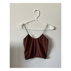 Brown Sleeveless Crop Camisole